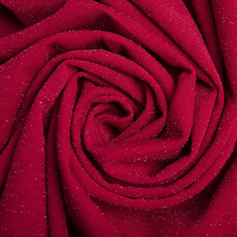 Ткань трикотаж Мона с металликом V-6 Гранат (24529)