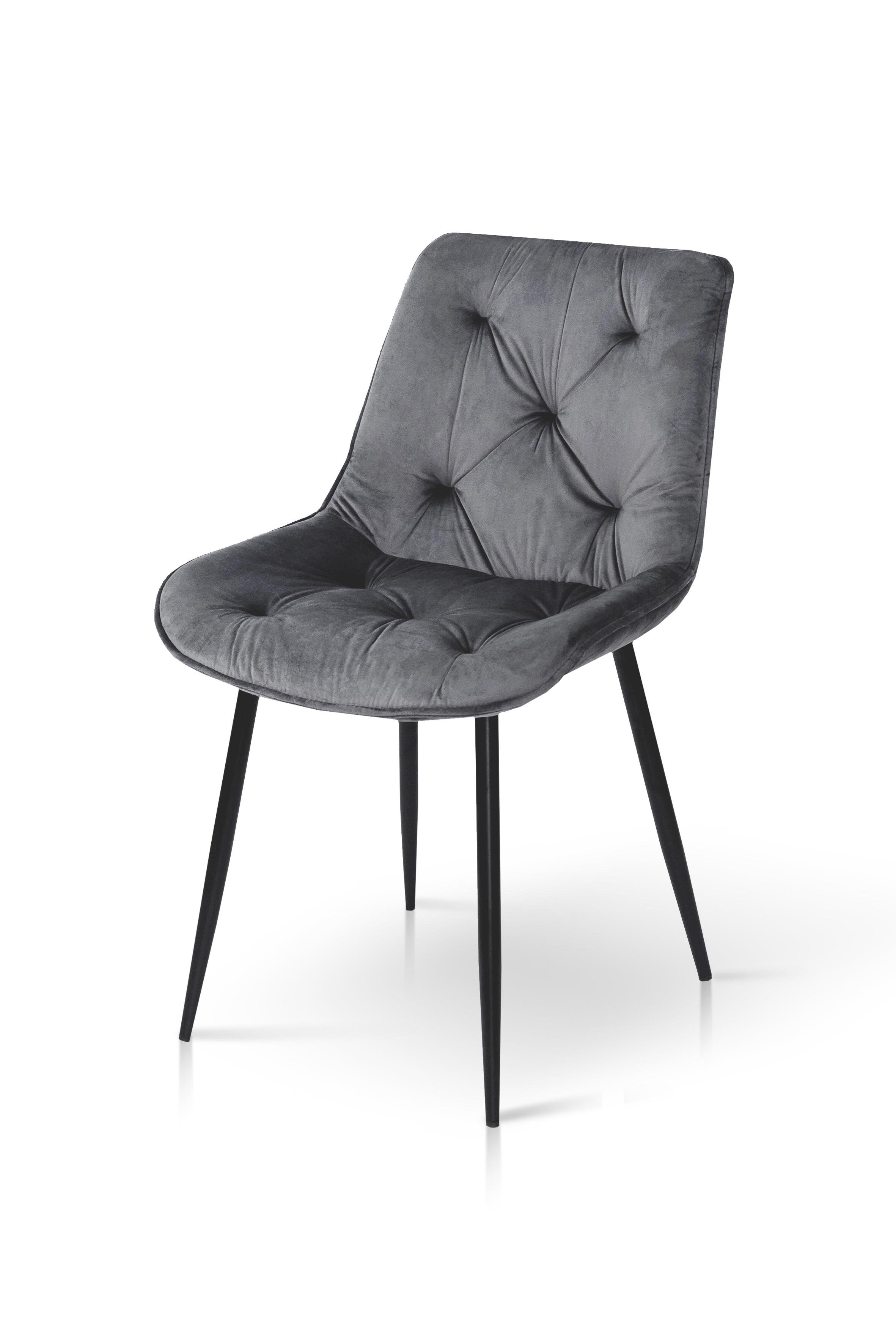 Стілець для кухні Прадо XS-C6048 Чорний/Сірий велюр (16919441)