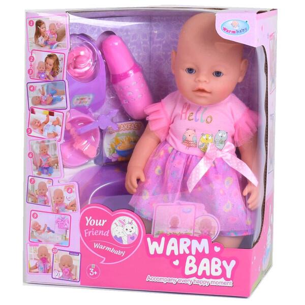 Пупс Warm Baby 40 см 10 функций интерактивный с аксессуарами Розовый (52141) Пупс Warm Baby 40 см 10 функций интерактивный с аксессуарами Розовый (52141)