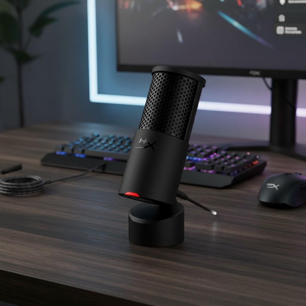 Мікрофон конденсаторний геймерський з підставкою HyperX SoloCast 2 для ПК з USB кабелем 2 м Чорний (AR0A0AA) - фото 2