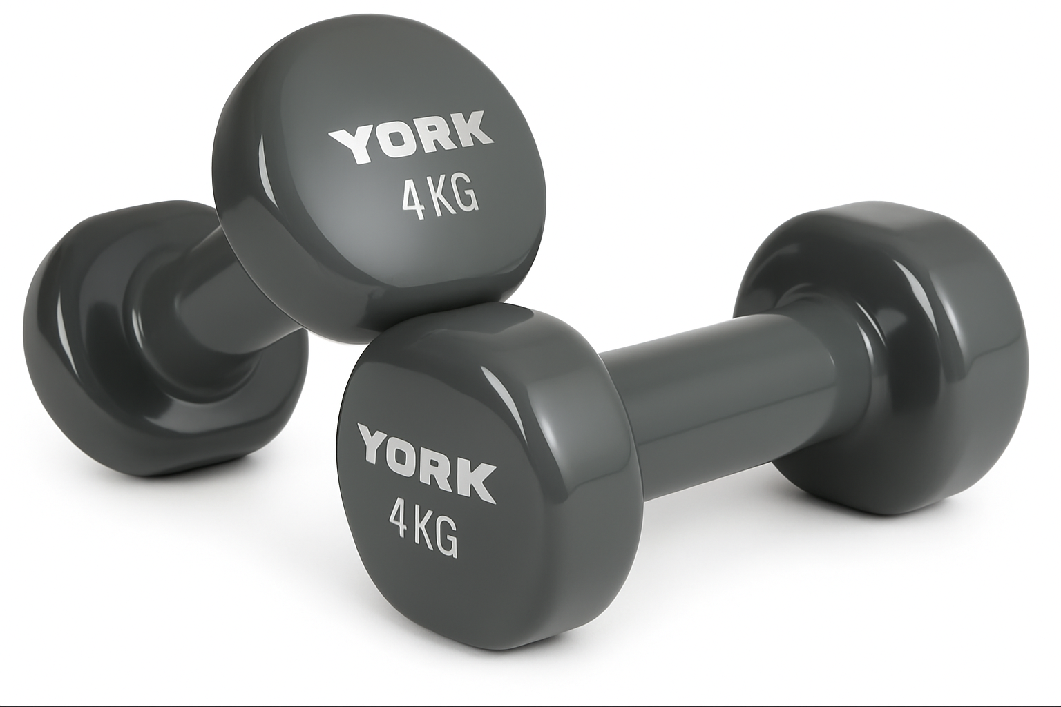 Гантели для фитнеса виниловые круглые York Fitness 2 шт. 4 кг Серый (5049)
