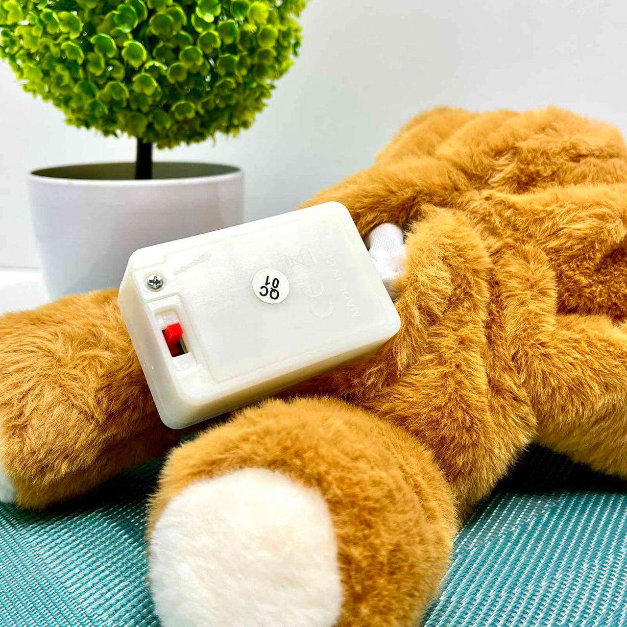 М'яка іграшка інтерактивна Ведмедик пляшечка/моргає/сенсорний та магнітний датчик/звук 24 см Коричневий (933-216 E) - фото 6