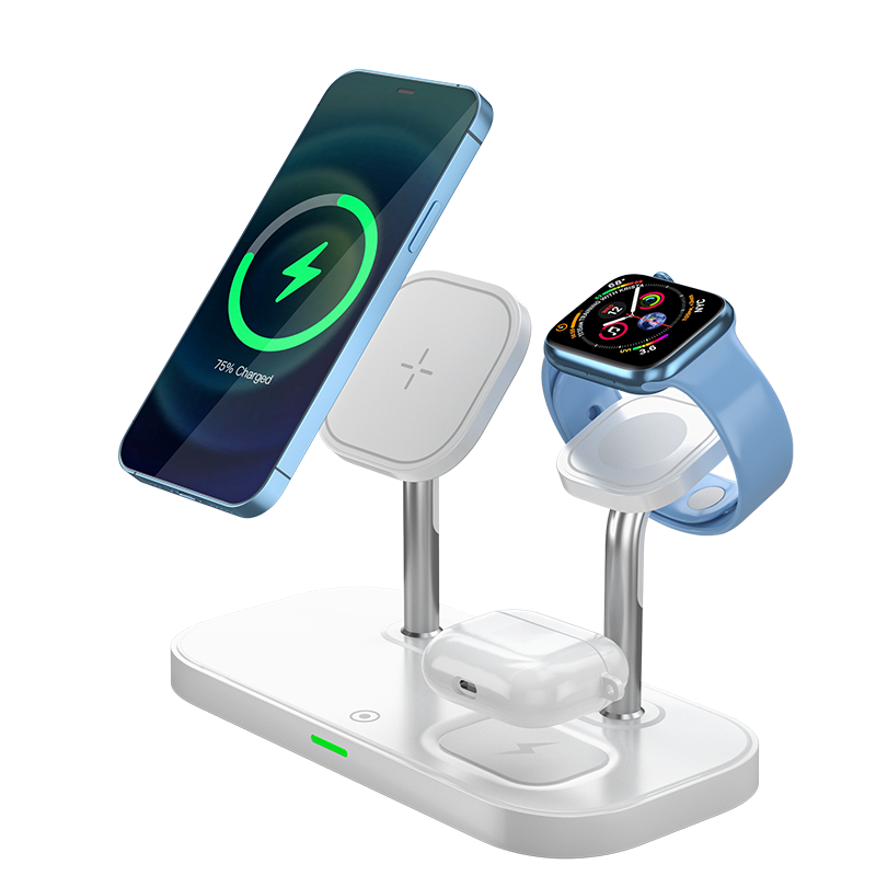 Док-станция QINETIQ Magsafe QN-X1 26W 3в1 для Apple Iphone 12-15/Airpods/iWatch (2167237060)
