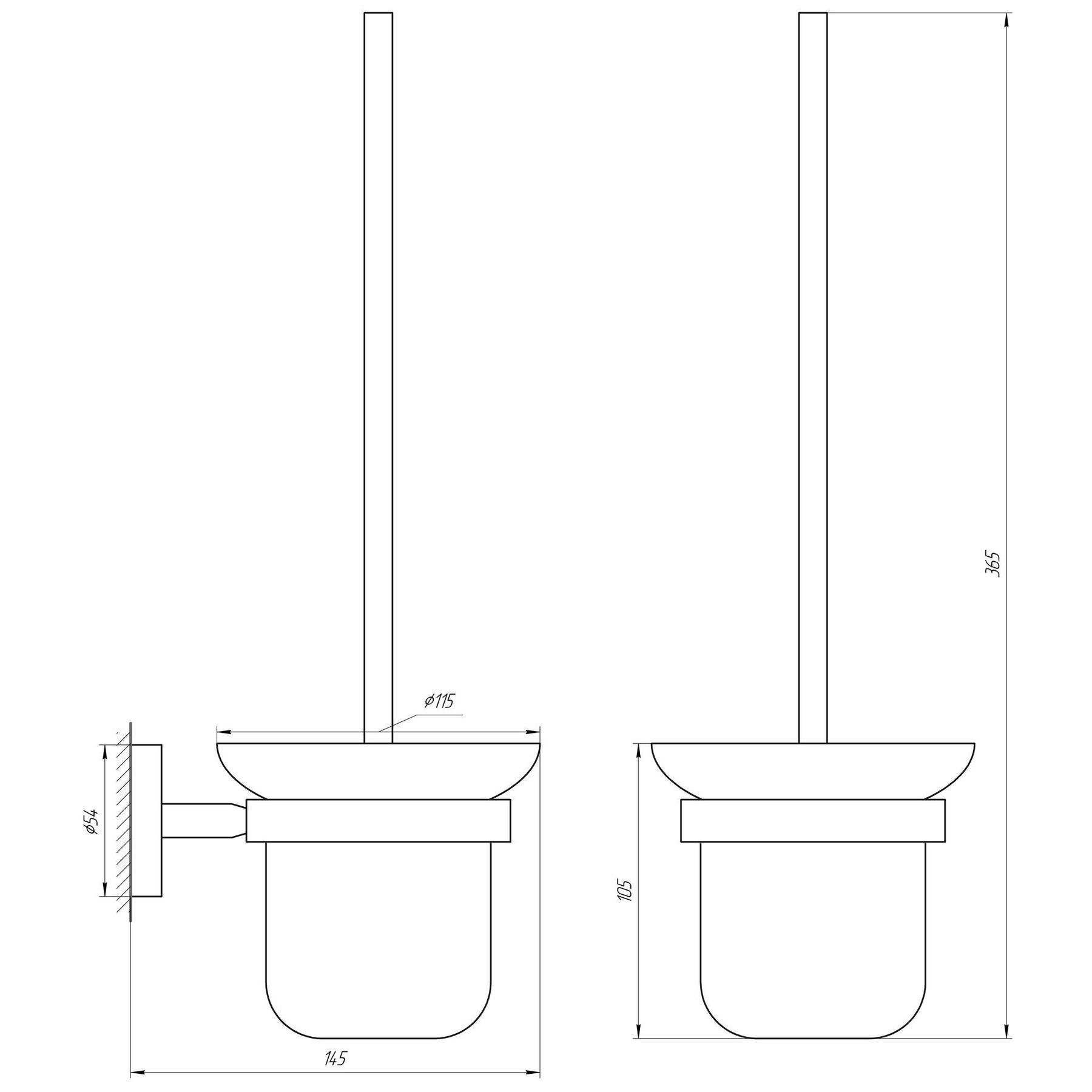 Йоржик настінний без кришки Globus Lux SS8429A SUS304 (000018161) - фото 2