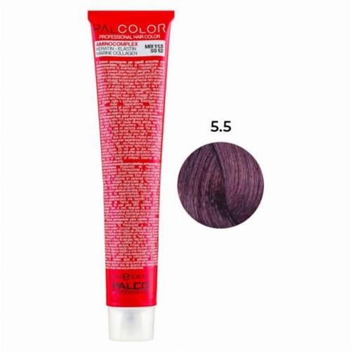 Крем-краска для волос профессиональная PALCO с комплексом аминокислот 100 мл 5.5 светло-коричневый махагон (2517067986)