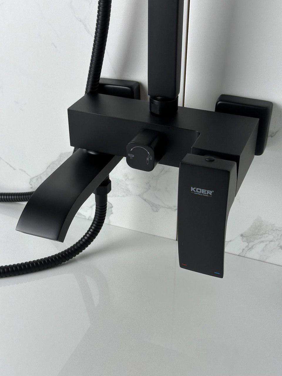 Душова колона із змішувачем Koer KB-56007-05 Чорний (18925820) - фото 8 Душова колона із змішувачем Koer KB-56007-05 Чорний (18925820) - фото 8