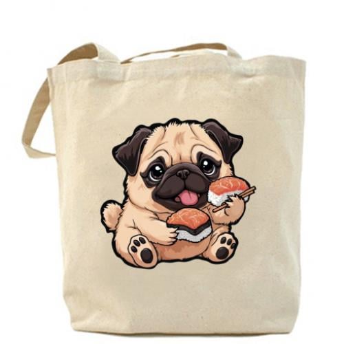 Шоппер Мопс с едой Бежевый (18397970-11-207729)