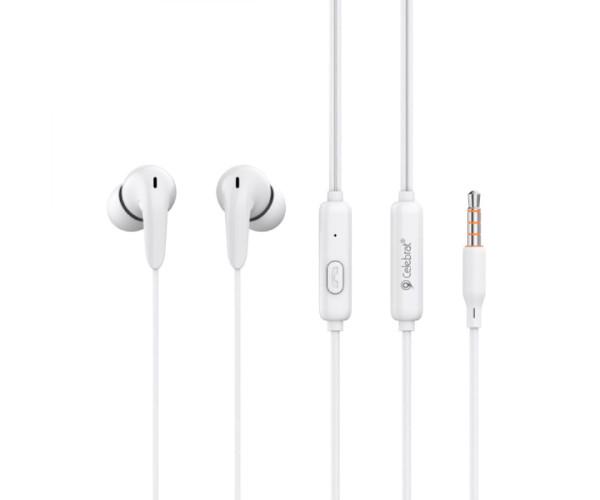Навушники вакуумні дротові Celebrat G26 3,5 mini jack White