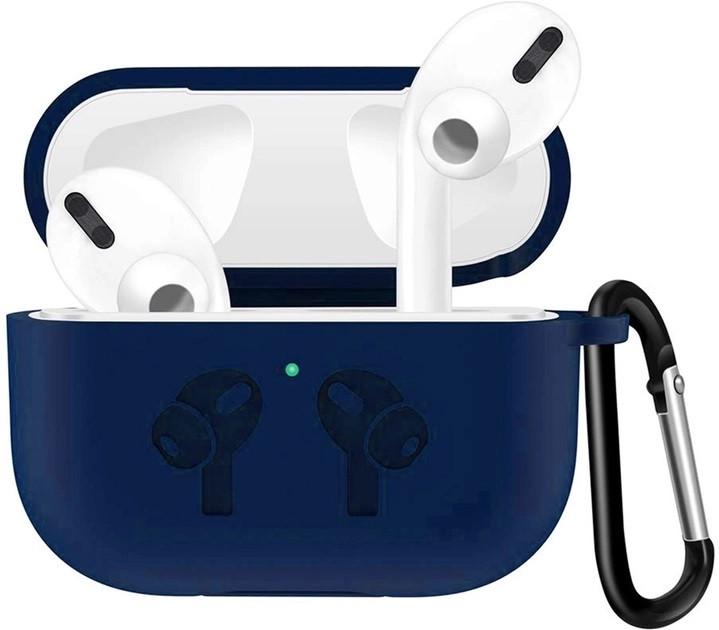 Чехол силиконовый для наушников AirPods Pro 2 с карабином Navy Blue