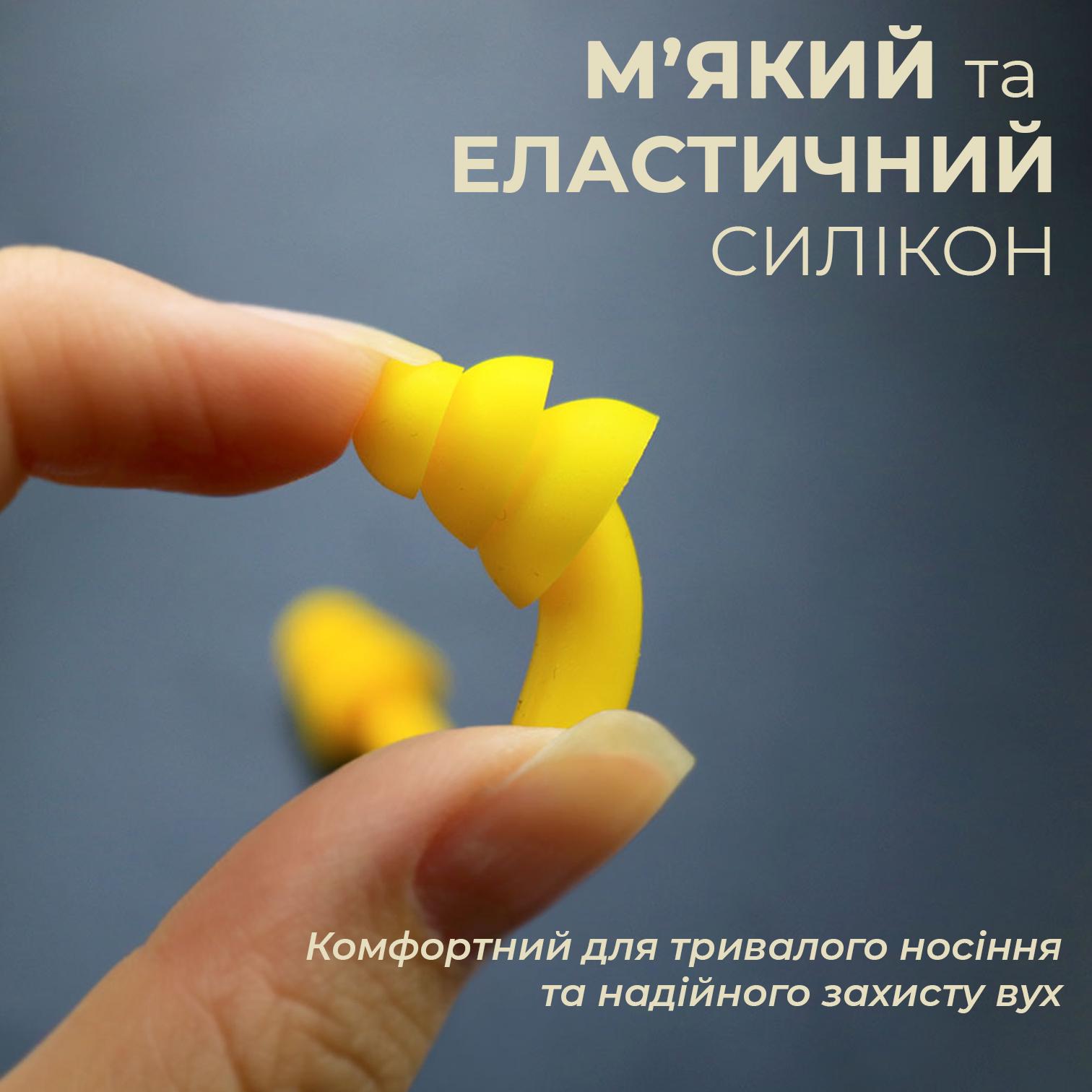 Беруши для сна плавания Univerza Елка силиконовые шумоподавляющие анатомические в футляре Оранжевый - фото 7