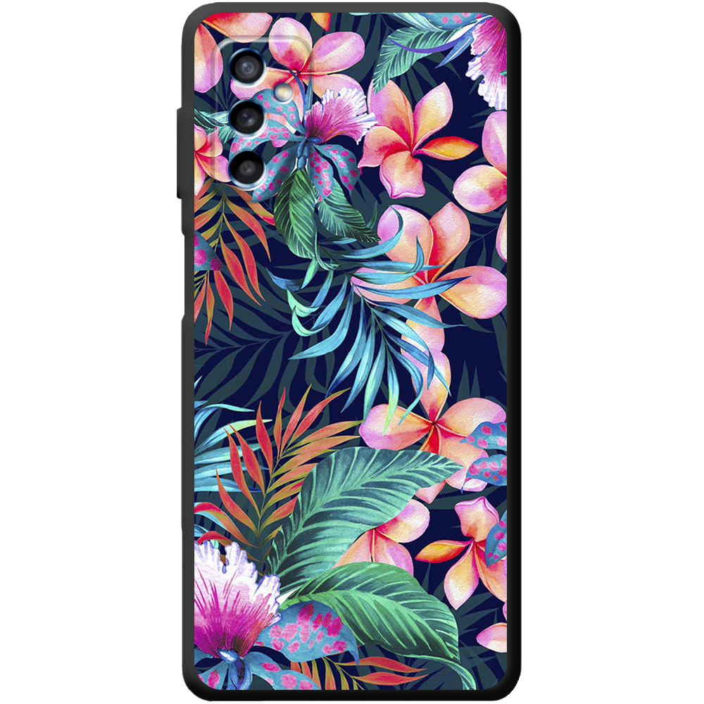Чехол BoxFace Samsung Galaxy M52 (M526) flowers in the tropics Черный силикон (43657-up1971-43763)
