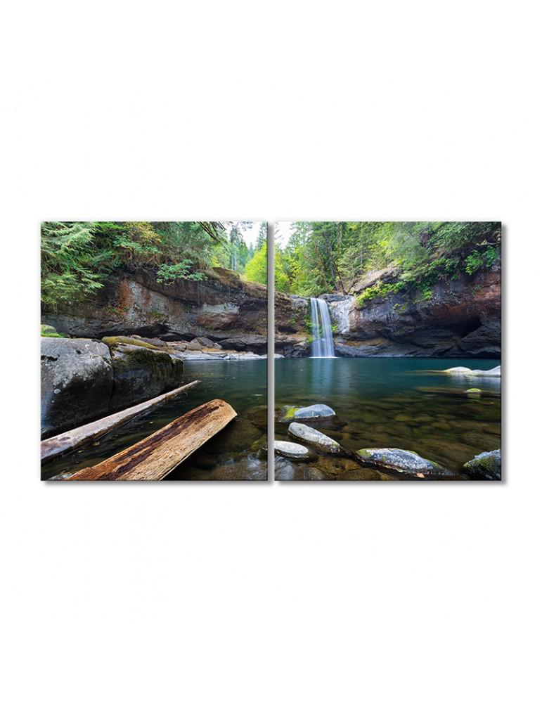 Картина модульная Пейзаж с водопадом 2 модуля 60x90 см