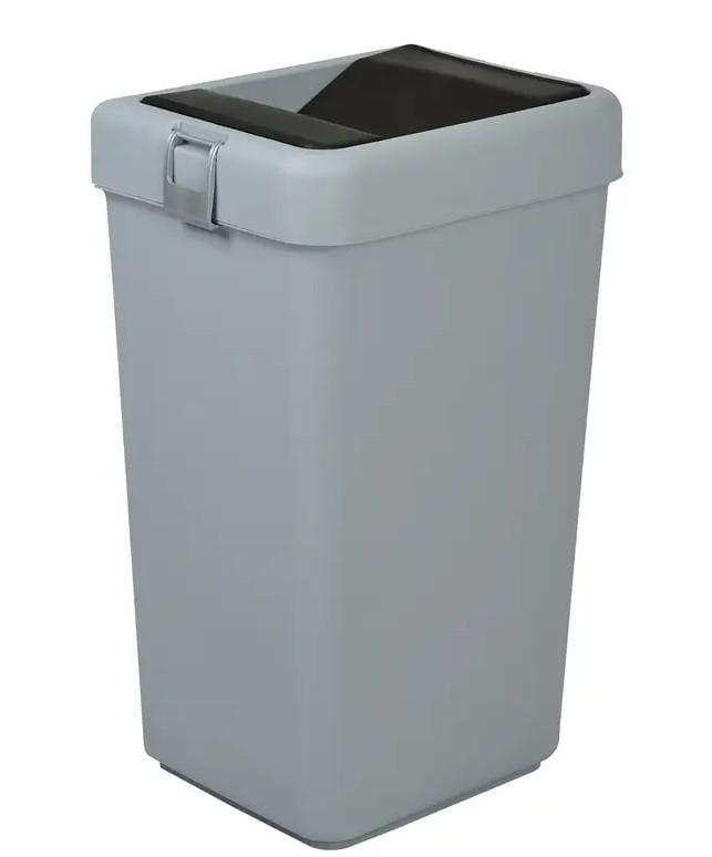 Ведро для мусора Motek с поворотной крышкой 40 л Серый (COB-412)