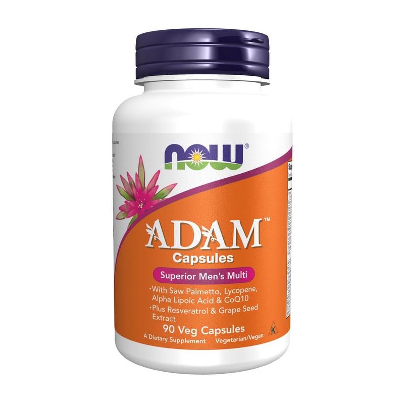 Витамины для мужчин без железа из пальметто NOW Adam 90 вер. капс.