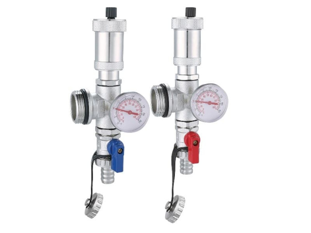 Конечный комплект Aqua-World для коллектора 1" з термометром Конечный комплект Aqua-World для коллектора 1" з термометром