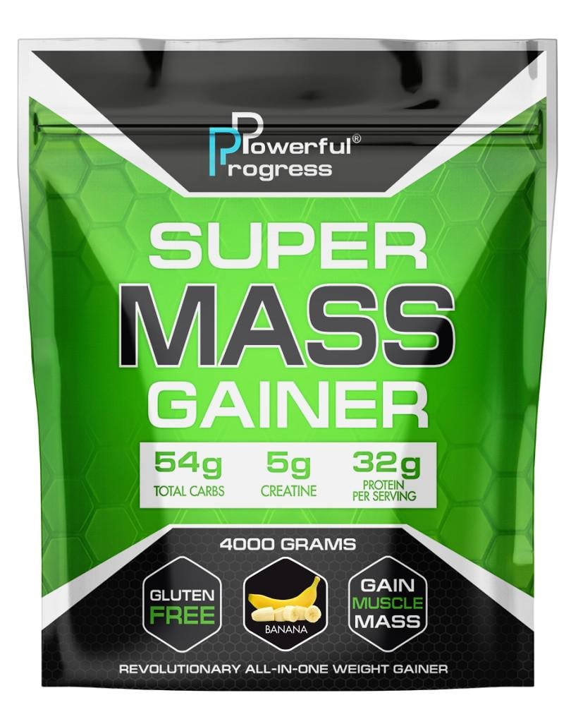 Гейнер высокобелковый Powerful Progress Super Mass Gainer 4 кг Банан (06772-01)