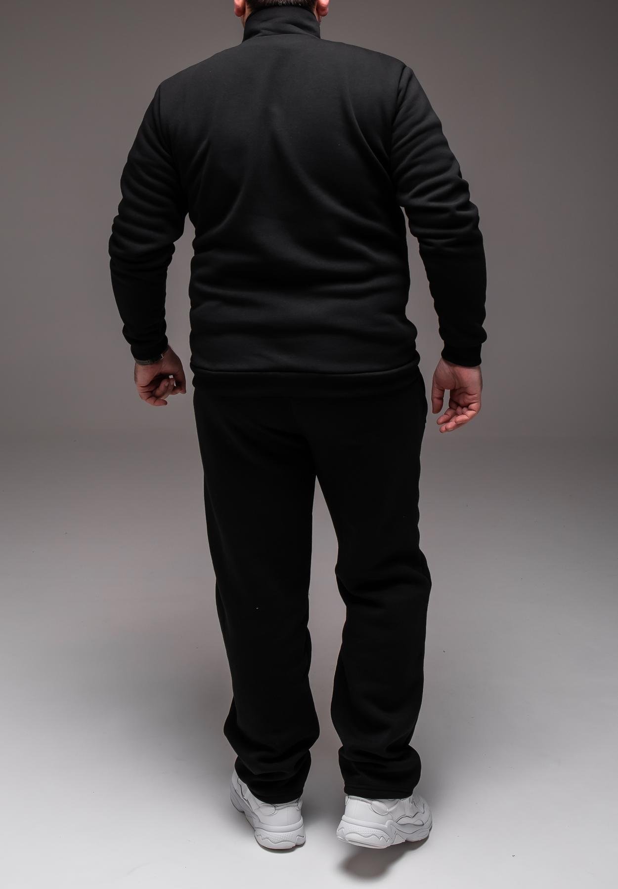 Спортивний костюм чоловічий зимовий на флісі батал 3XL Чорний (2440) - фото 2