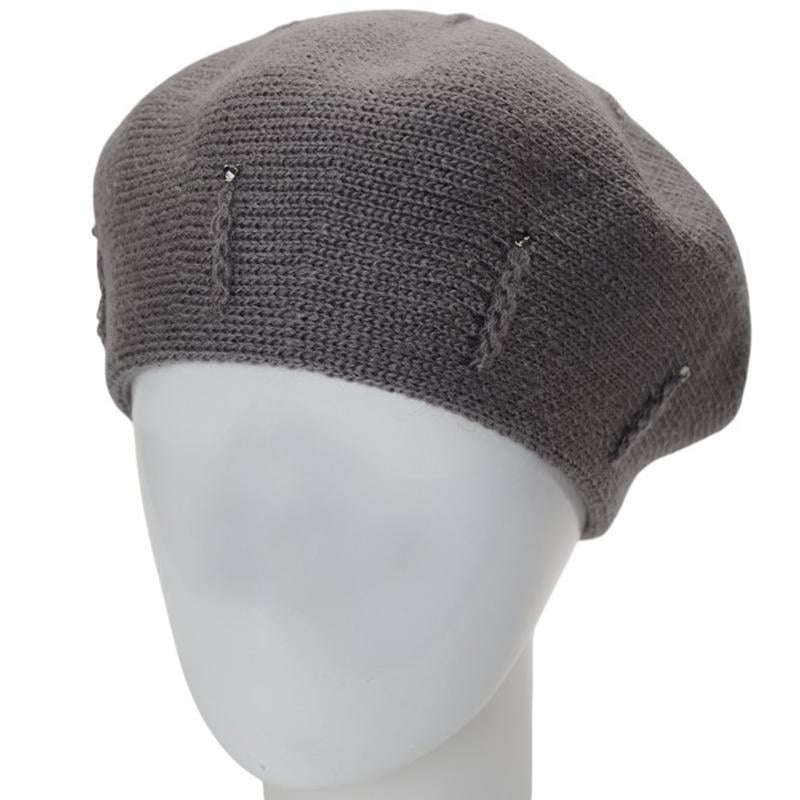 Берет женский Lirus Тина с узором и стразами one size Дымчатый (281872) - фото 1 Берет женский Lirus Тина с узором и стразами one size Дымчатый (281872) - фото 1