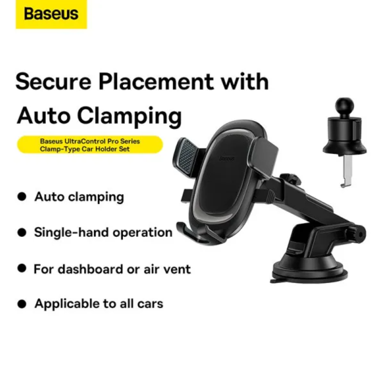 Держатель BASEUS UltraControl Pro Series Clamp-Type Car Holder Set Black (C40351600113-00) - фото 14