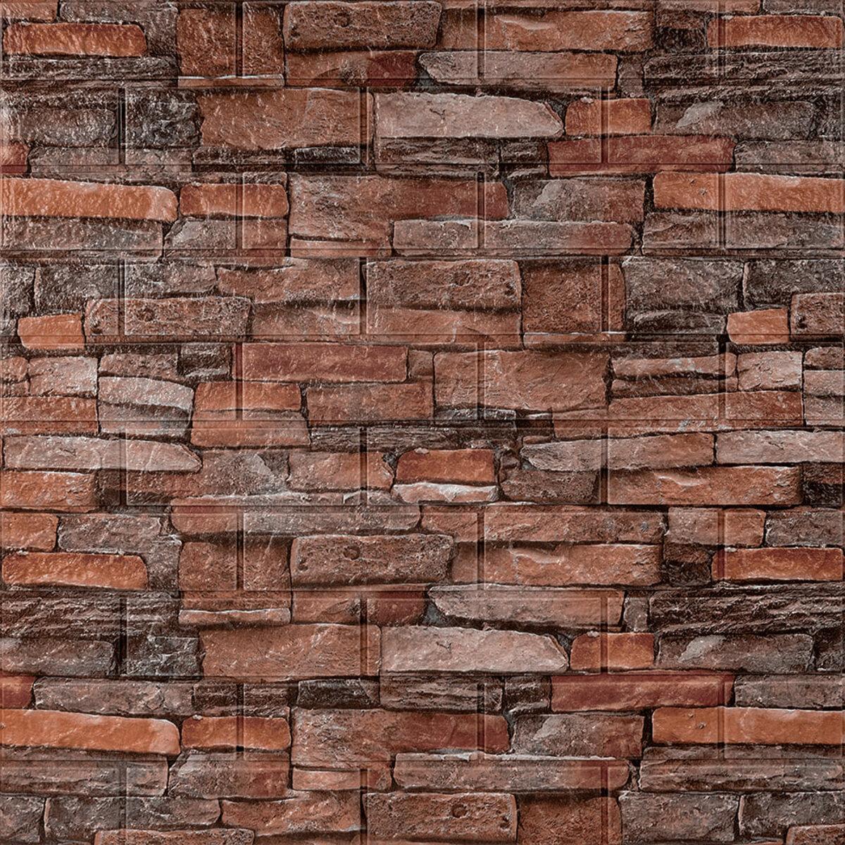 3D-панель самоклеящаяся Кирпич песчаник 700х770х5 мм Красный (SW-00000177) - фото 1 3D-панель самоклеящаяся Кирпич песчаник 700х770х5 мм Красный (SW-00000177) - фото 1