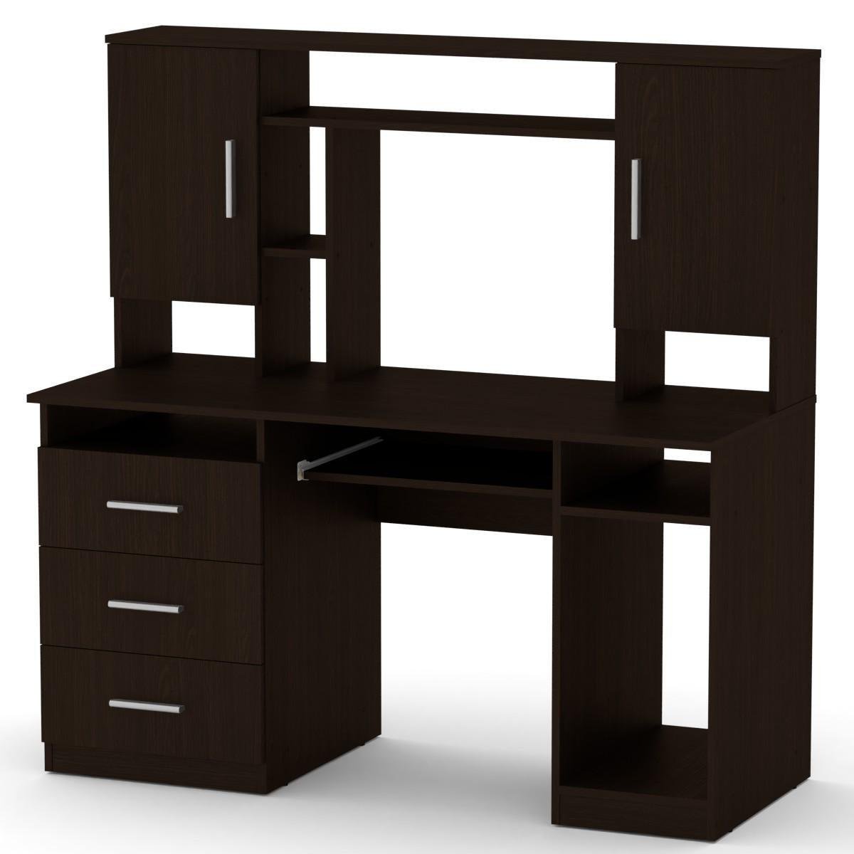 Стол компьютерный МеблиКо Менеджер 140х60х142 см Венге (k-1418-3) - фото 1 Стол компьютерный МеблиКо Менеджер 140х60х142 см Венге (k-1418-3) - фото 1