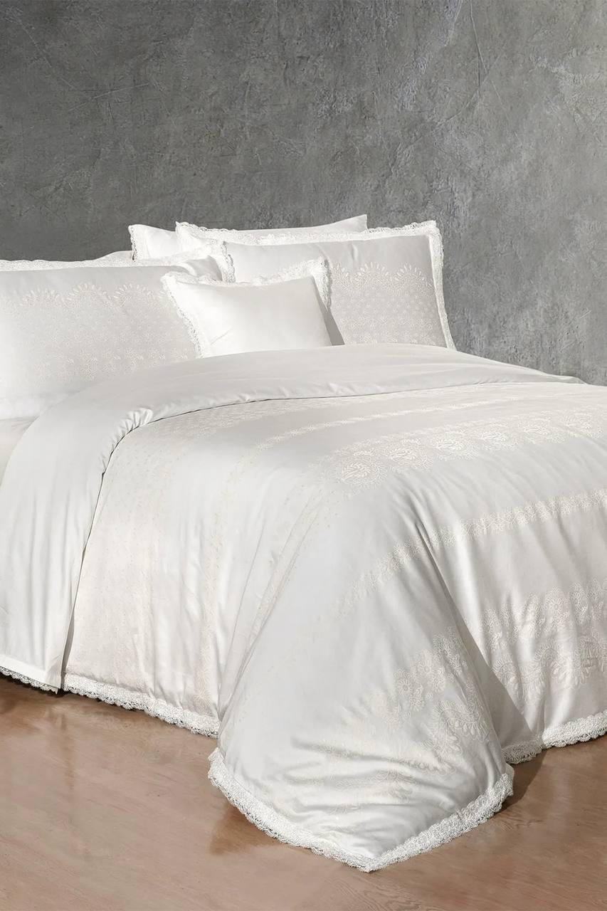 Постельное белье Sarev Perry krem 300ТС делюкс сатин евро