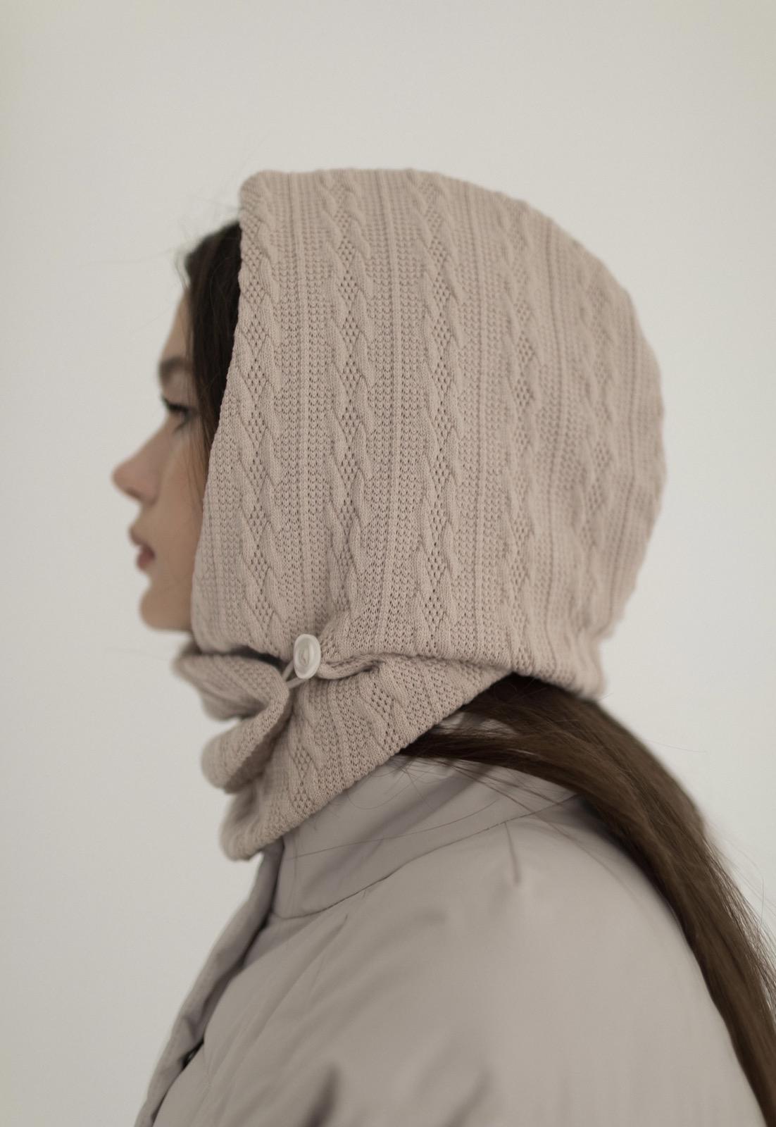 Капор зимний D.Hats узор Бежевый