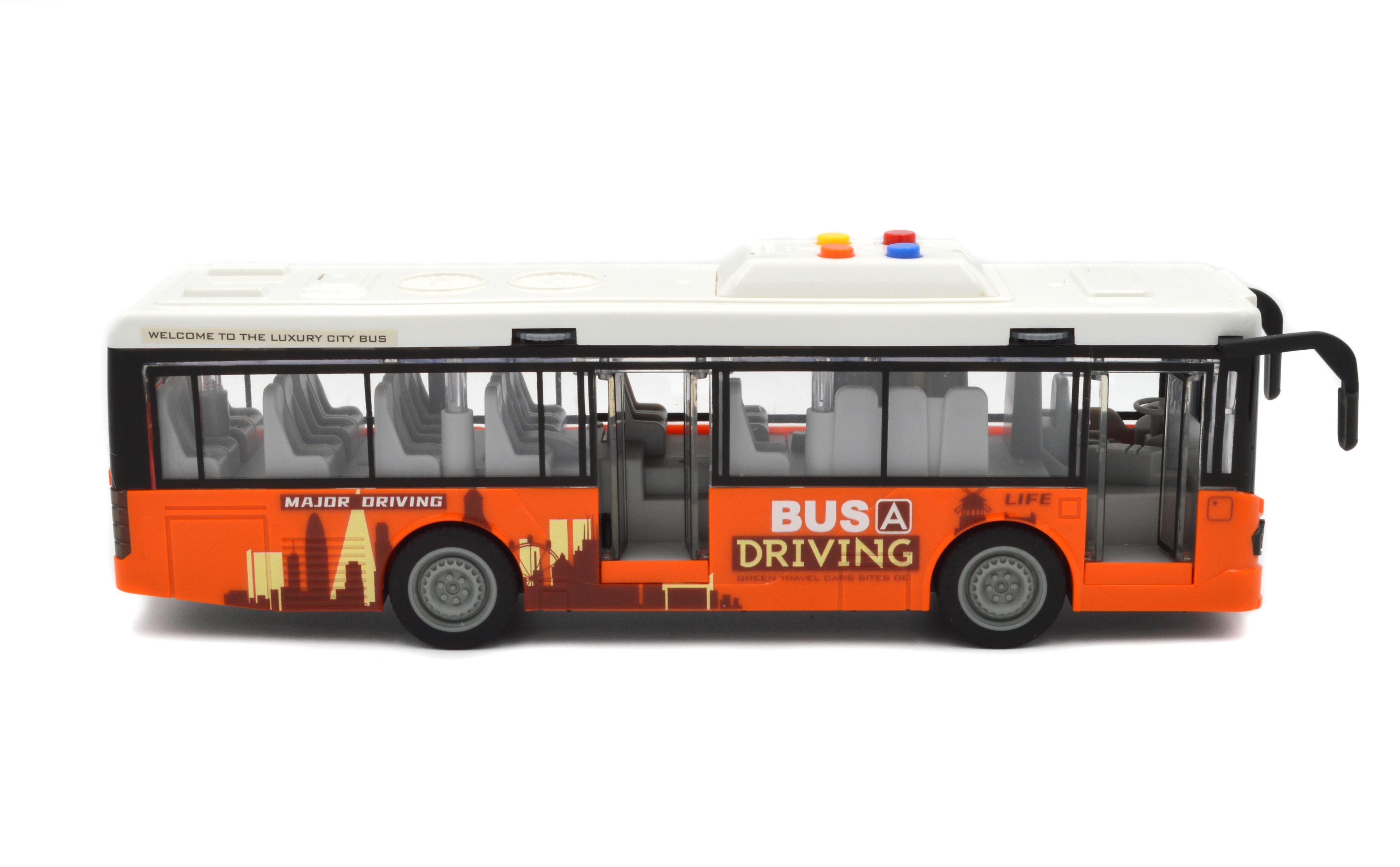 Автобус игрушечный JS120A инерция звук свет открываются двери - фото 5