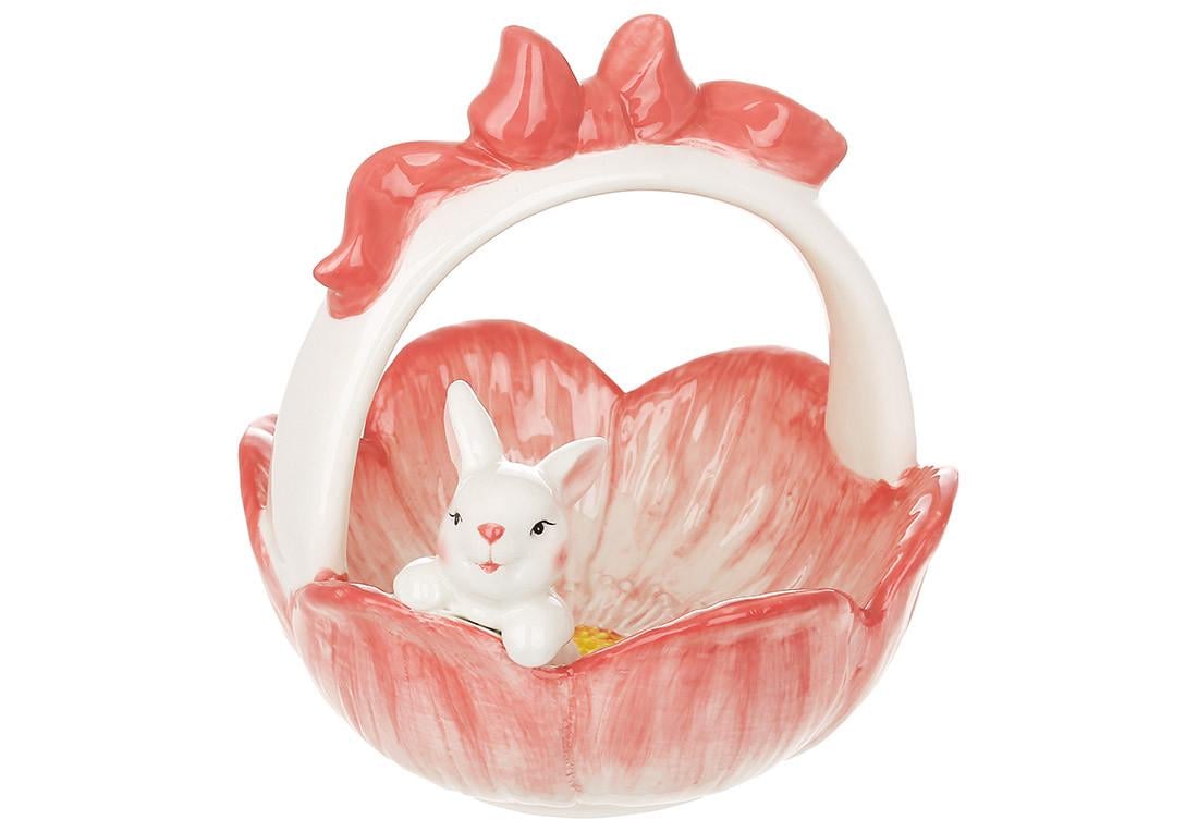 Конфетница BonaDi керамическая Зайчик в цветке 18х18х20 см (928-145)