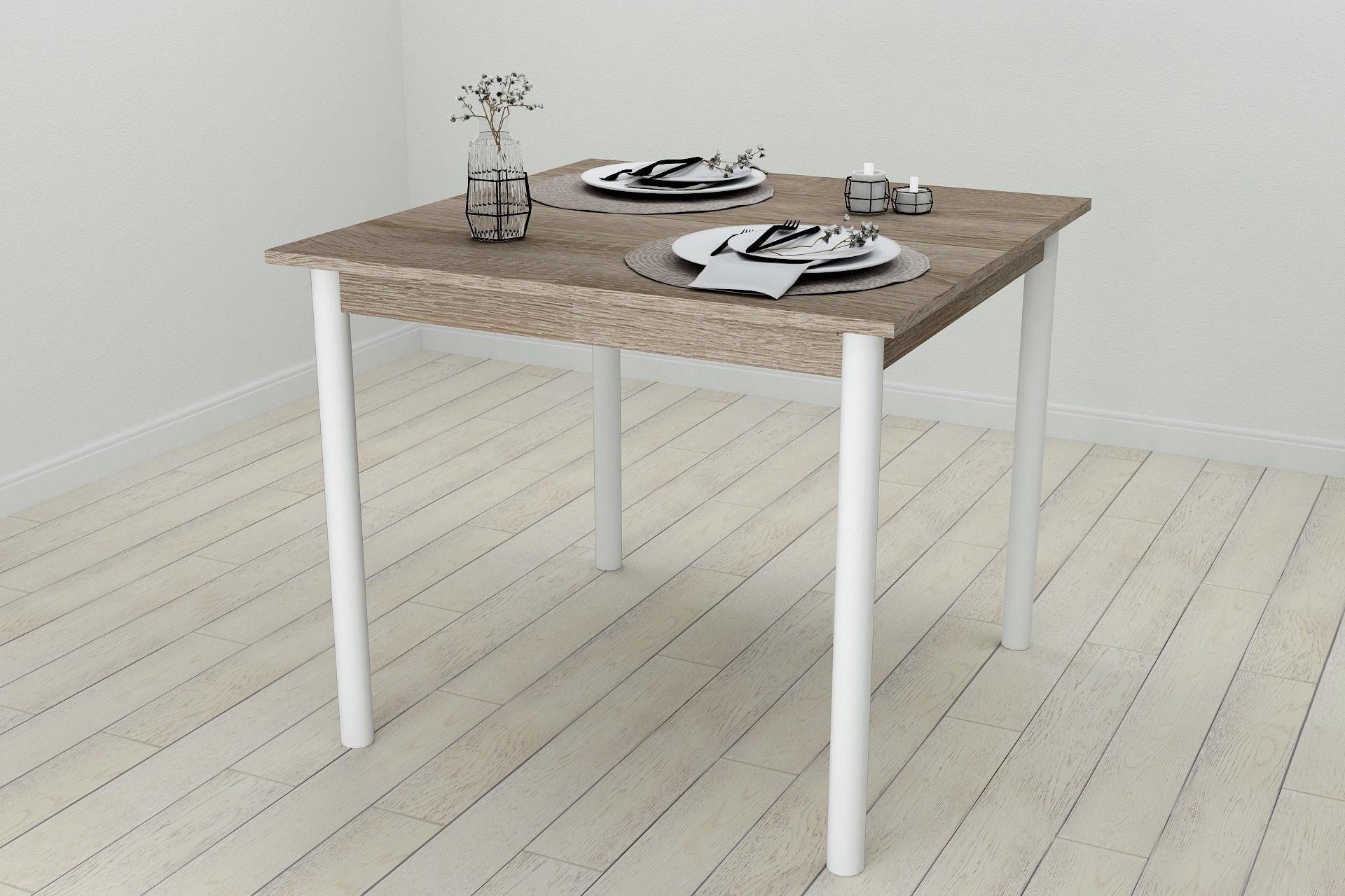 Стол кухонный Ferrum-decor Агата ДСП 16 мм 75x90x90 см Белый/Сонома Трюфель (FRD-106259)