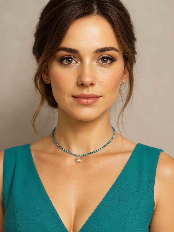 Чокер LeBijou із натурального апатіту (5028)