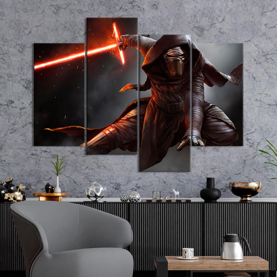 Настенний декор Грозный антагонист Звёздных войн Кайло Рен 129x90 см (A98-4)