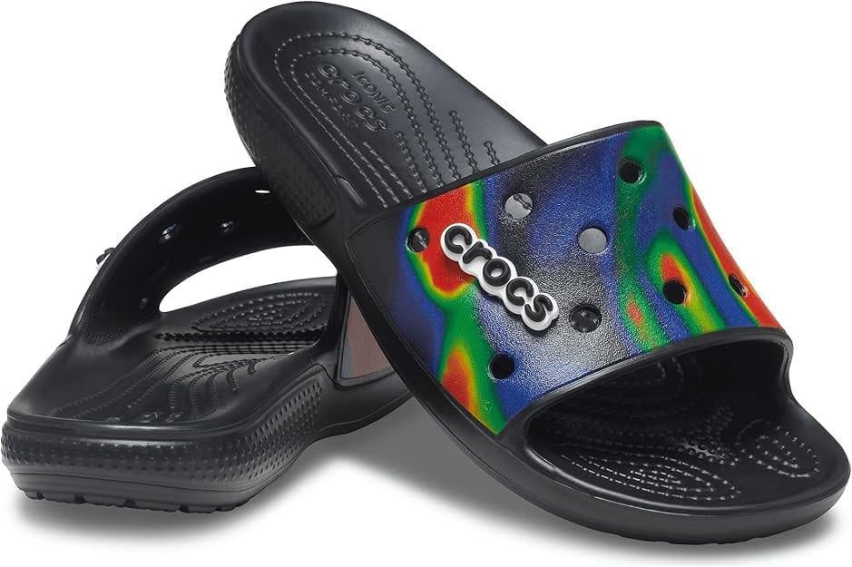 Шльопанці чоловічі Crocs Classic Solarized Slide Black/Navy р. 45-46 Чорний (24000)
