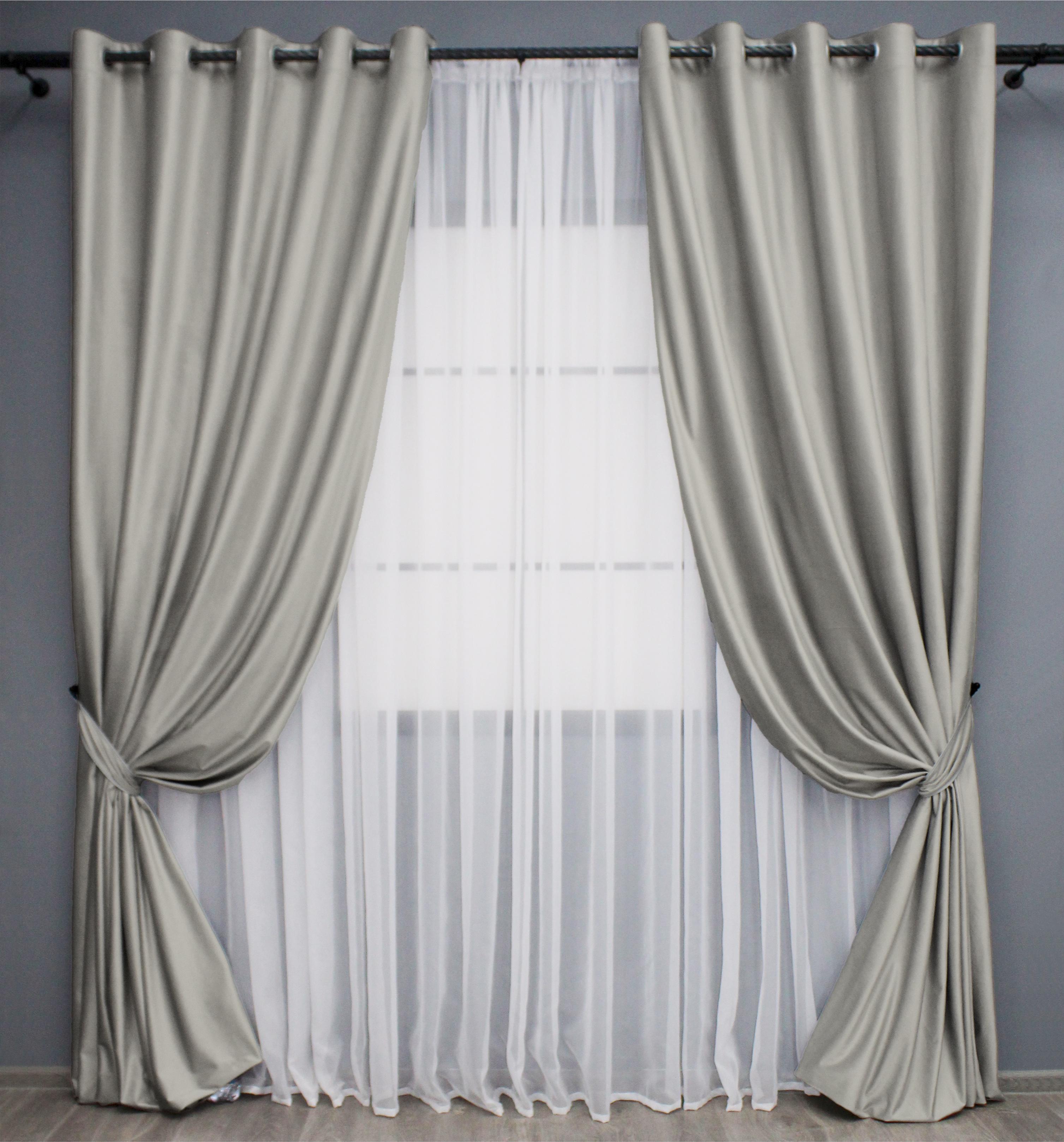 Комплект штор на люверсах VR-Textil Бархат №1657ш 150х280 см 2 шт. Сатин (37-0231)