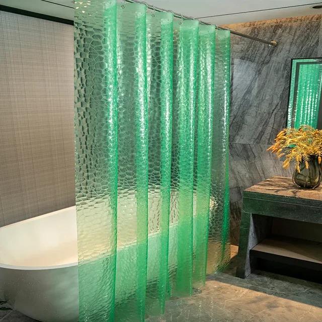 Шторка для душу та ванної кімнати з 3 магнітами-обважнювачами 180x180 см Прозоро-зелений