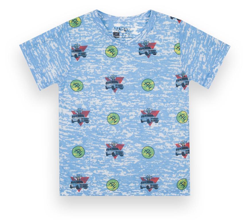 Футболка дитяча бавовняна для хлопчика Mareks Комікс 116 см Блакитний (70011)