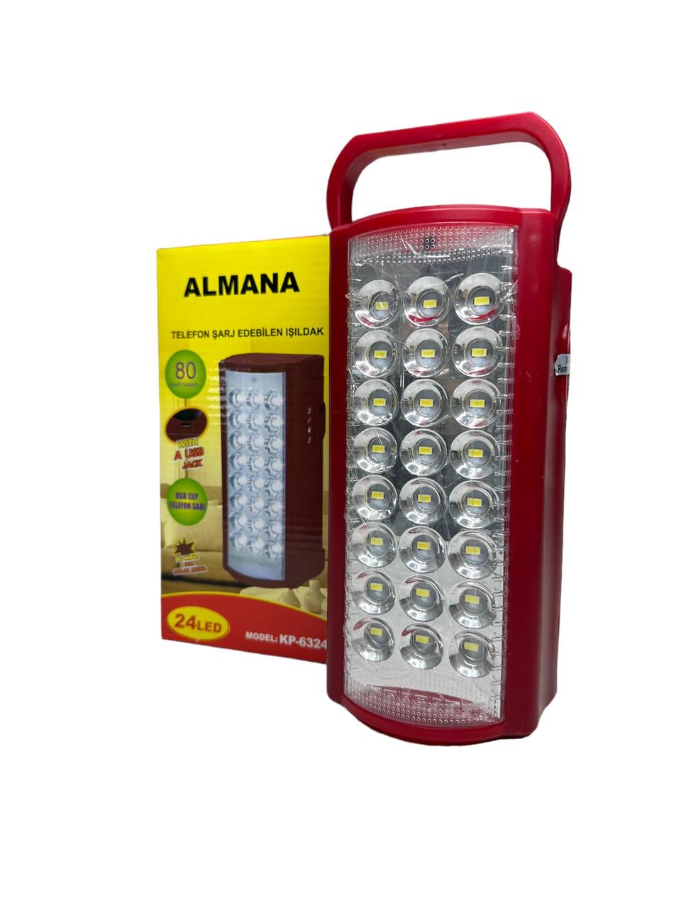 Ліхтар переносний Almana KP-6324 із USB 24 LED з повербанком Червоний (547569670) - фото 14