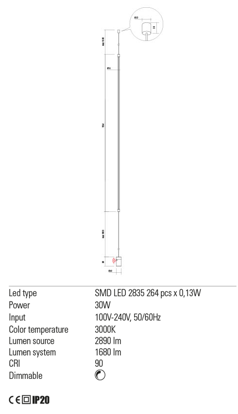 Люстра-торшер Redo Acrobat Su/Lamp Led 34 W 3000K 4.1.2 (01-2284) - фото 3