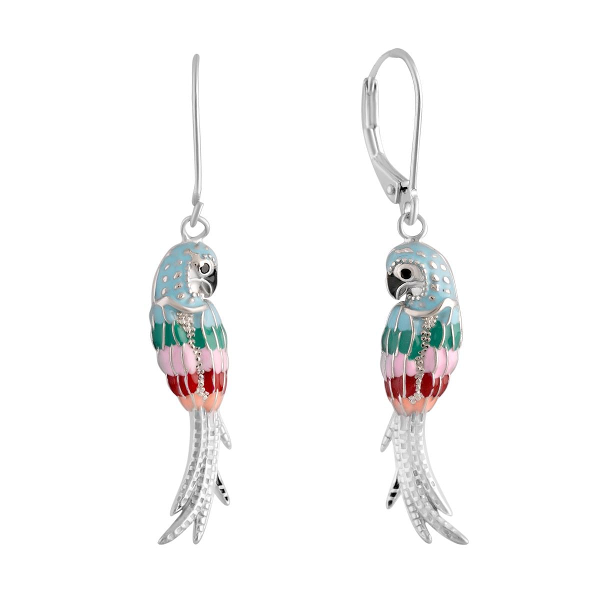 Серьги серебряные с эмалью (2109730)