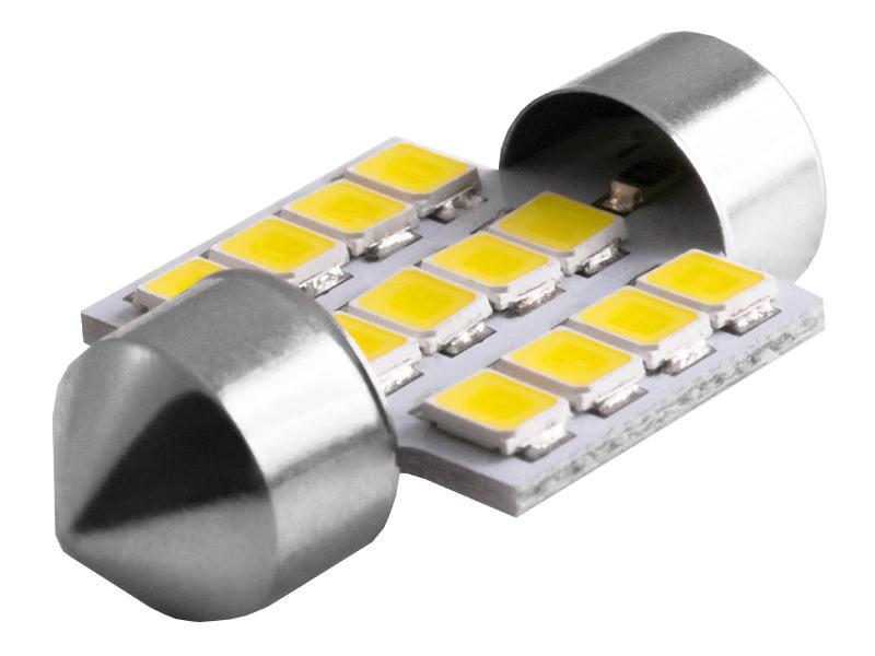 Автолампа светодиодная C5W SV8.5 12 В 31 мм SMD3528-12led Белый (1534)