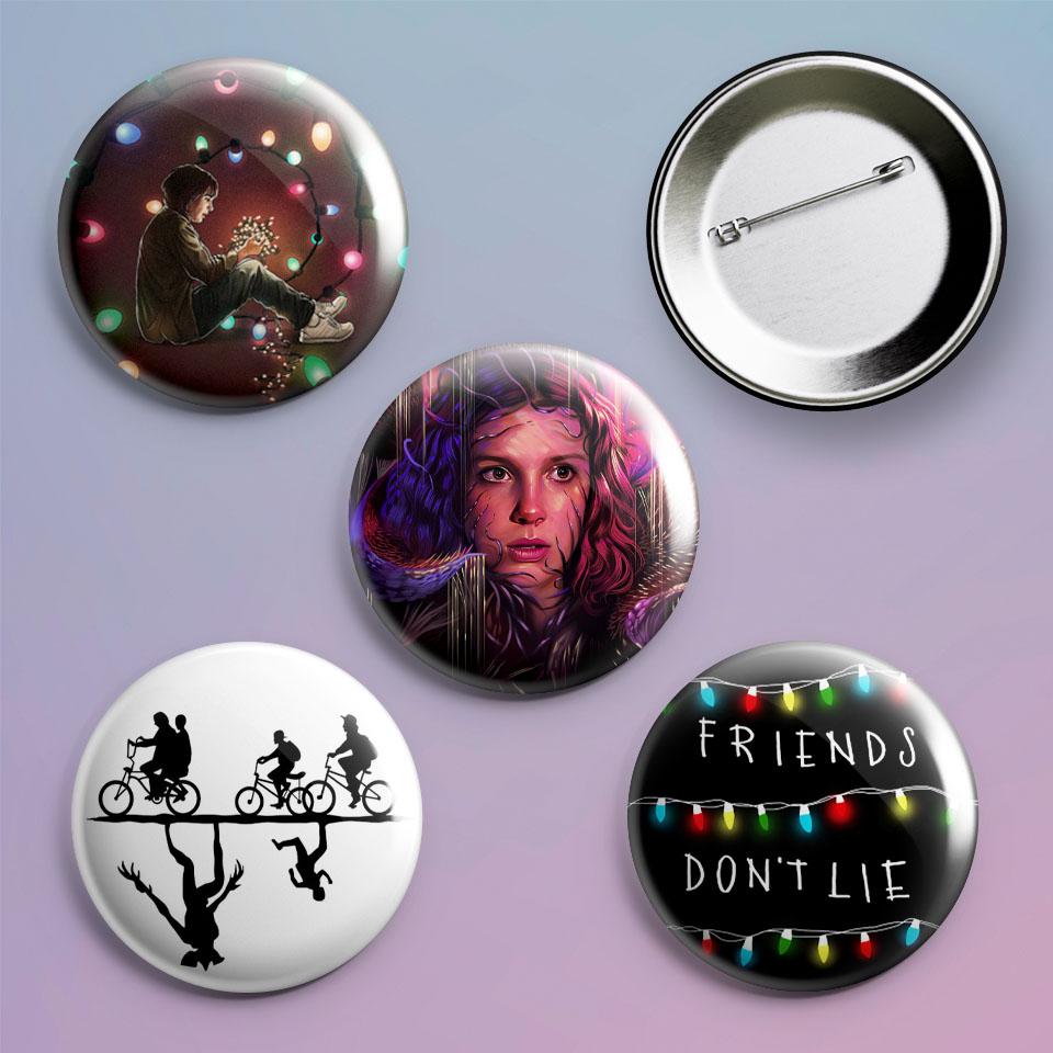 Значки на рюкзак Stranger things 4 шт.