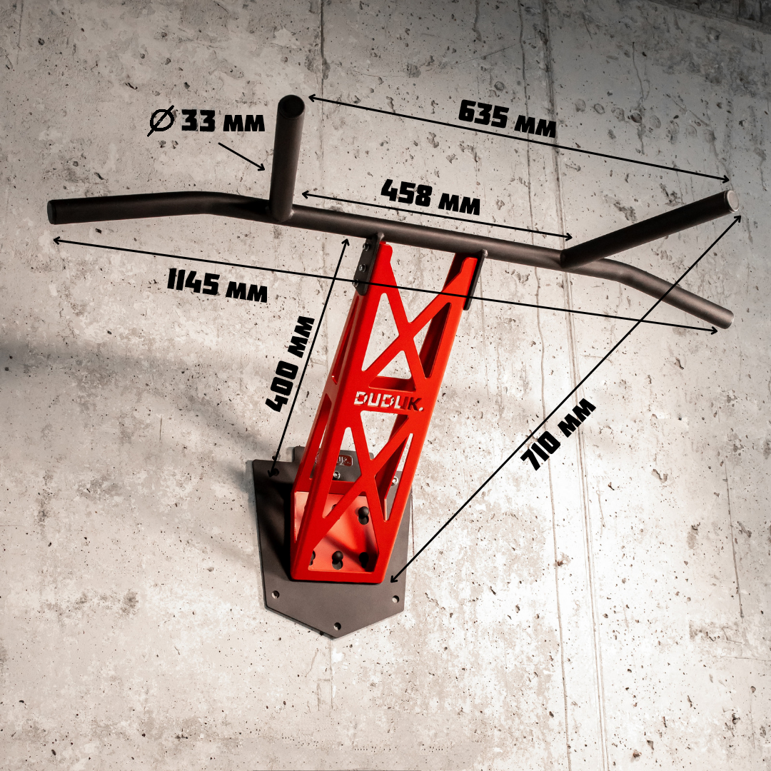 Турник-брусья настенные Duduk A8b Premium без насечки (A8bDUDUKBMSR) - фото 2
