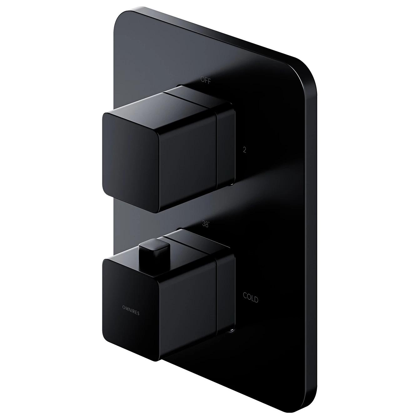 Смеситель скрытого монтажа Omnires Parma PM7436BL с термостатом Черный (170427)
