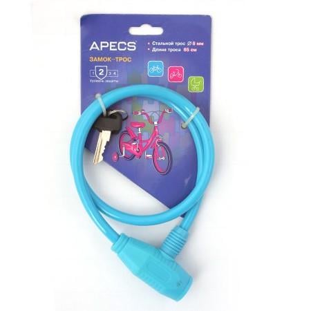 Замок велосипедный Apecs PD-81 65 см Blue (1703360528)