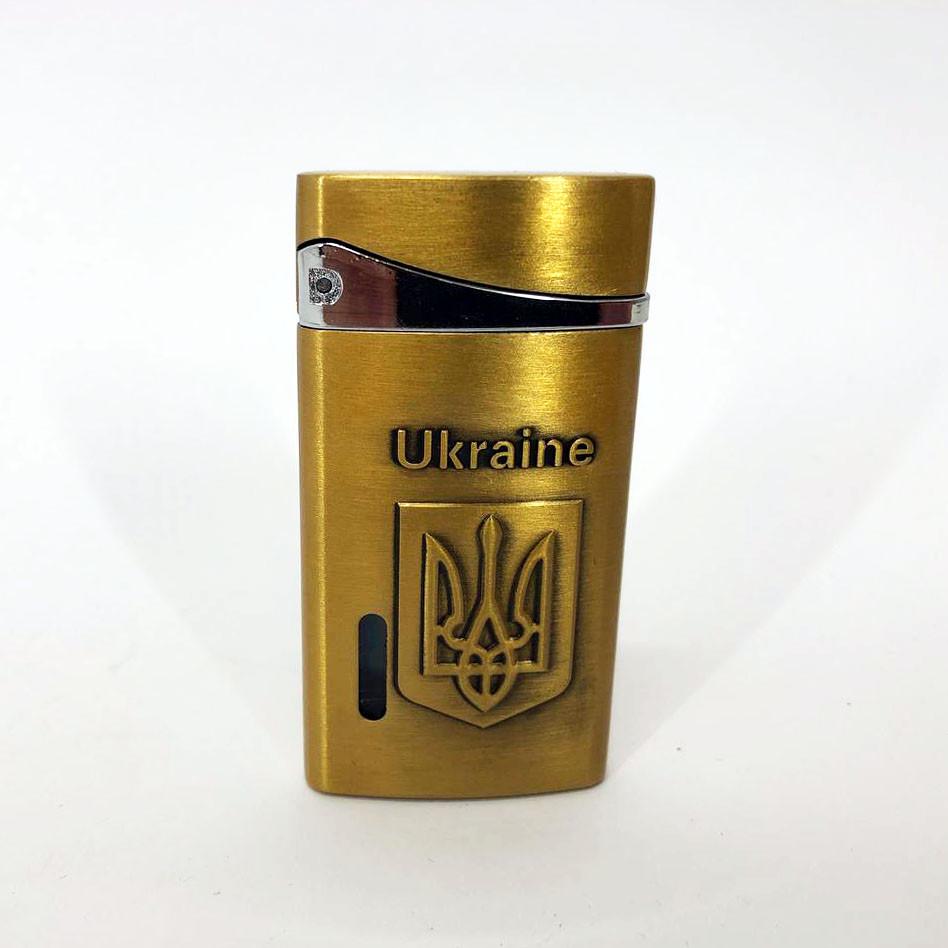 Зажигалка турбо "Ukraine" 325 карманная Золотой