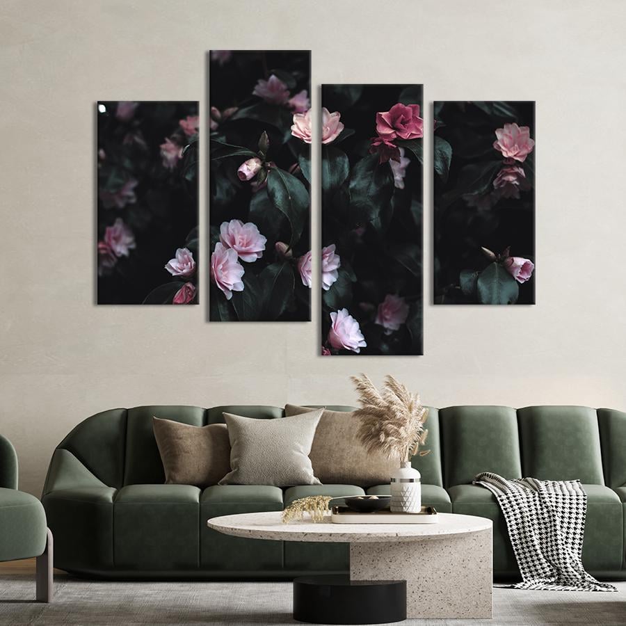 Картина на холсте Куст с изящными цветами 129x90 см (934-42)