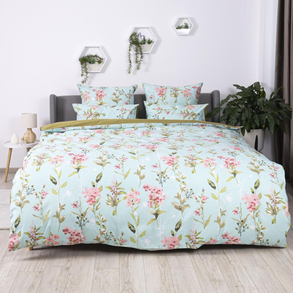 Комплект постельного белья ТЕП Soft Dreams Феерия полуторный 145x210 см наволочки 2x70х70 см Мятный (18763)