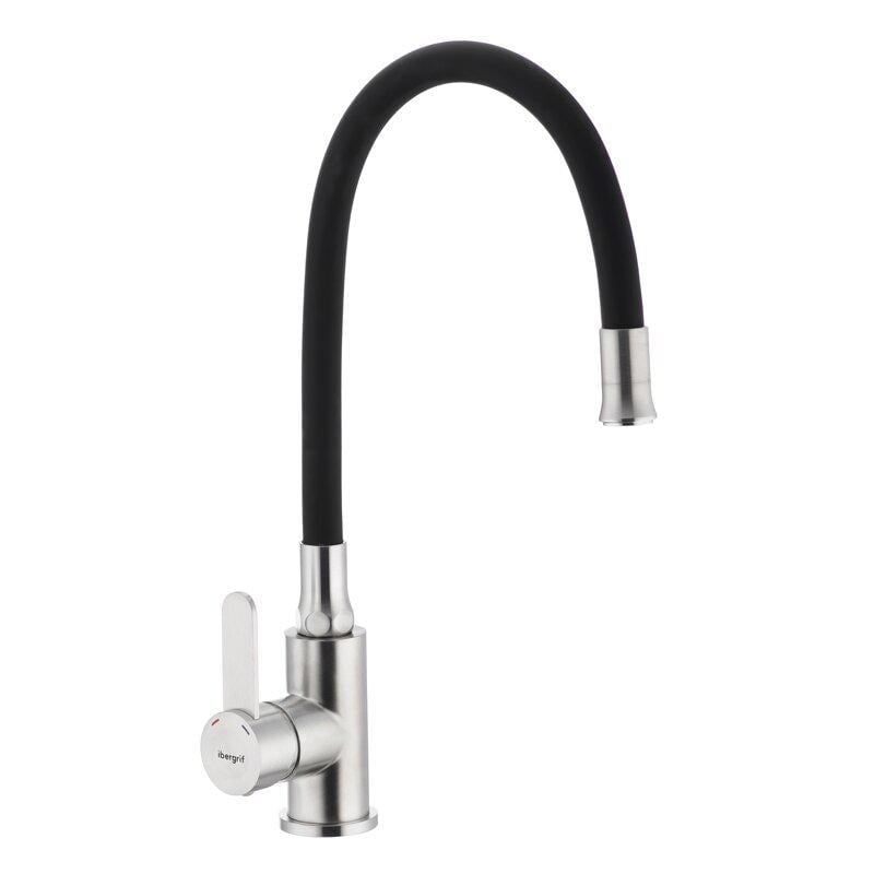 Смеситель для кухни IBERGRIF M22112 IB0063 с гибким изливом Черный (63778)