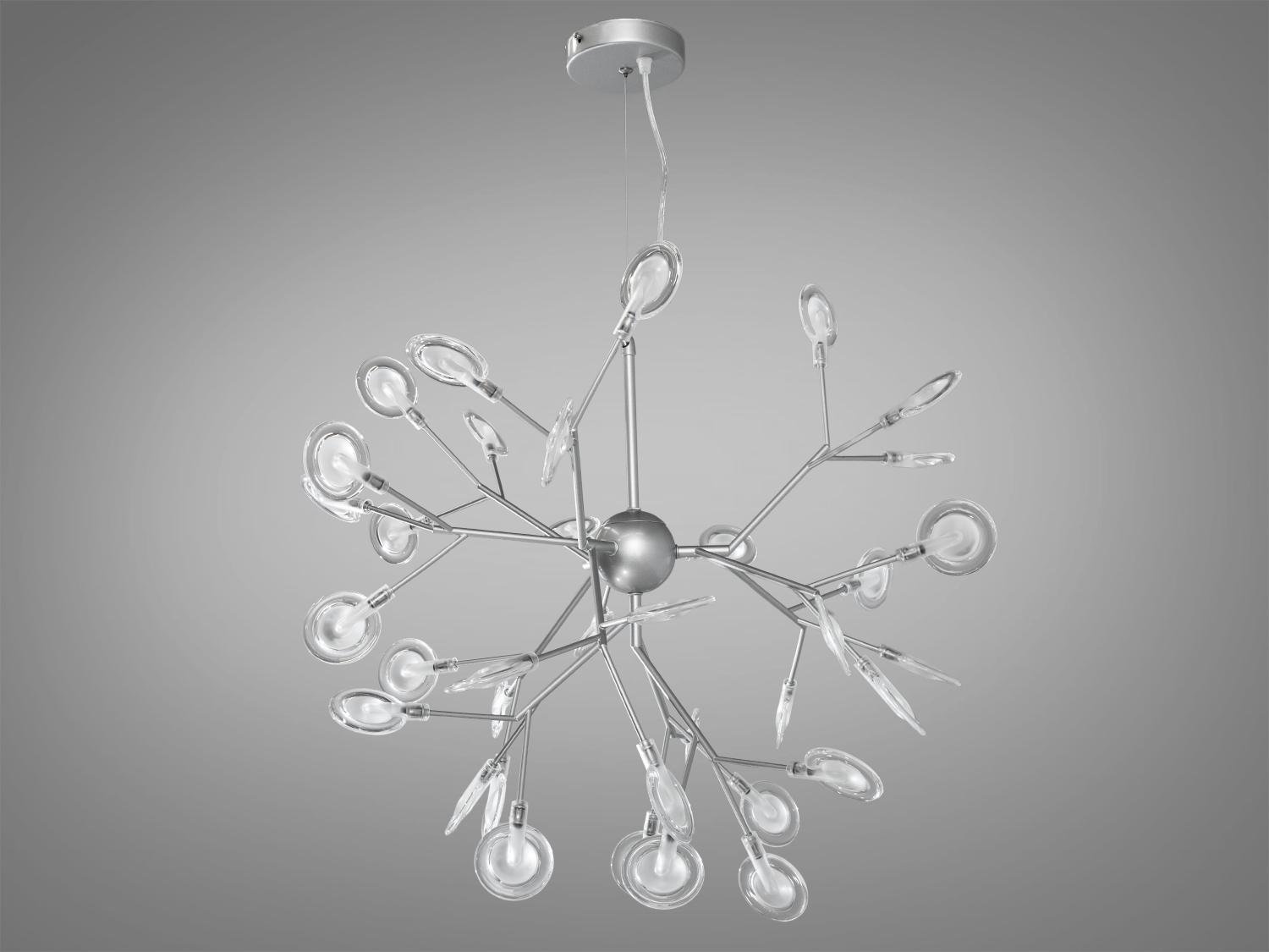 Люстра подвесная Светлячок 36 ламп Хром сатин (887-36C SL) - фото 1 Люстра подвесная Светлячок 36 ламп Хром сатин (887-36C SL) - фото 1