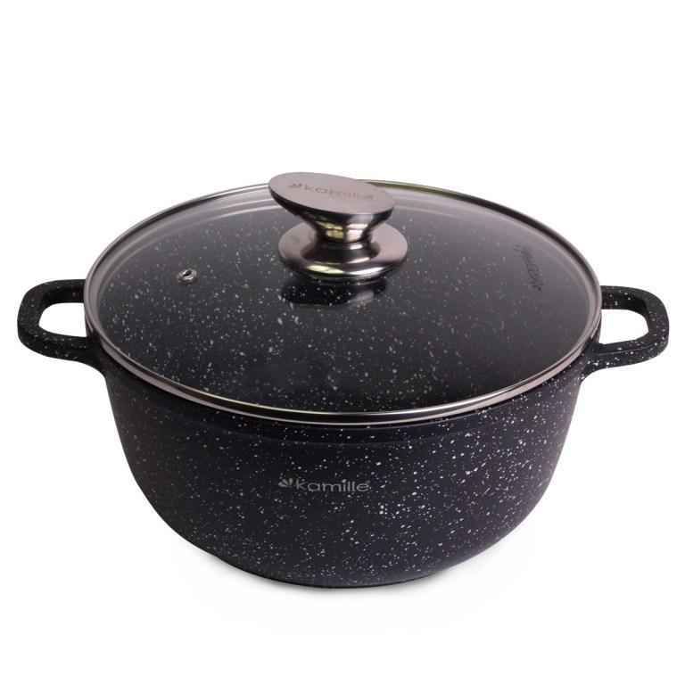 Каструля Kamille KM-4405 алюміній 4,5 л Чорний (2180903605) Каструля Kamille KM-4405 алюміній 4,5 л Чорний (2180903605)